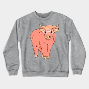 Cute highland cow is ready for Valentines party Crewneck Sweatshirt